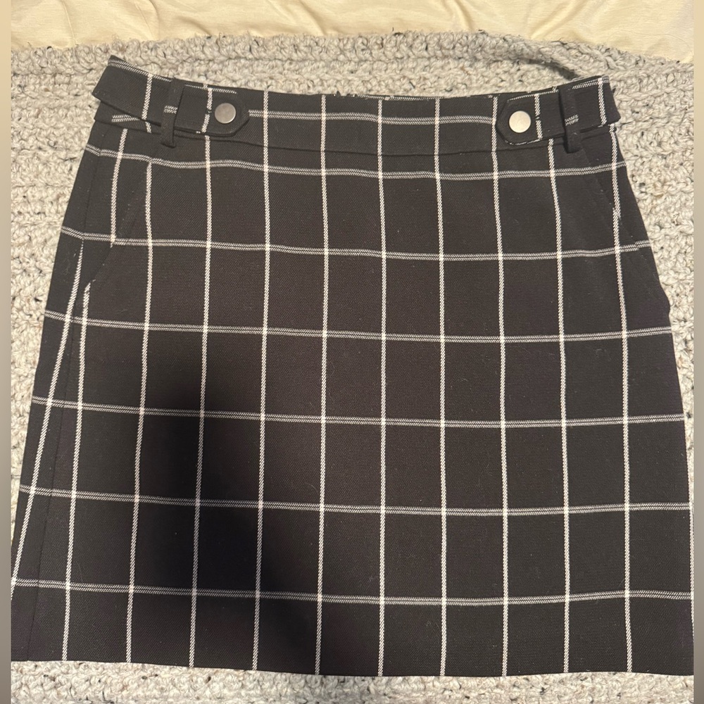 Ann Taylor Loft Outlet- Black and White Plaid Women's Skirt